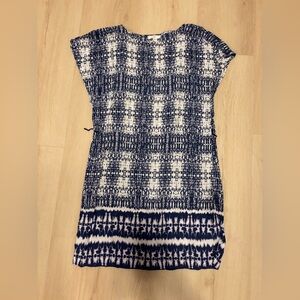 Navy and White Patterned Women's Dress